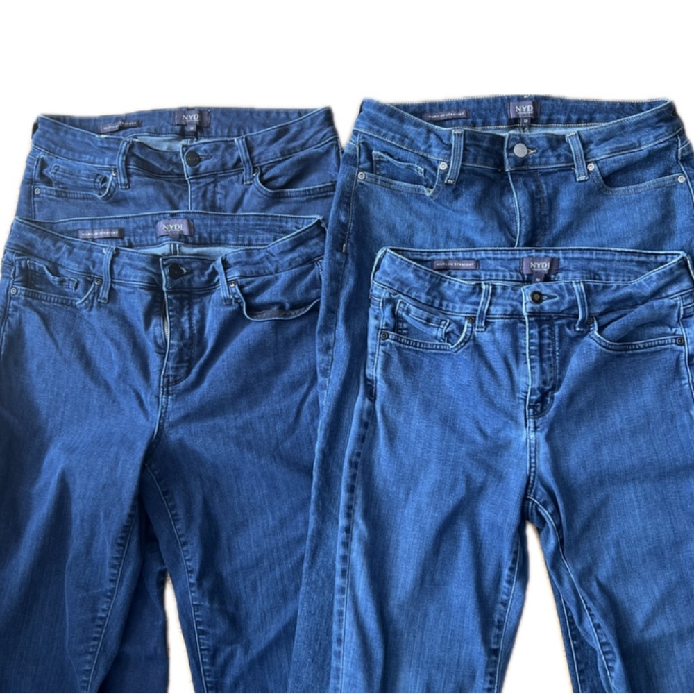 4 Bundle Size 10 - NYDJ Marilyn Straight Lift and Tuck Blue Jeans Lift and Tuck